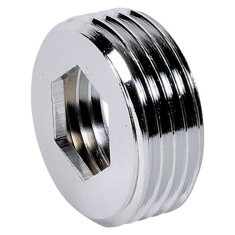 199G1512CH - Verchroomd messing verloopmoer 199G 1/2" buitendraad &times; 3/8" binnendraad