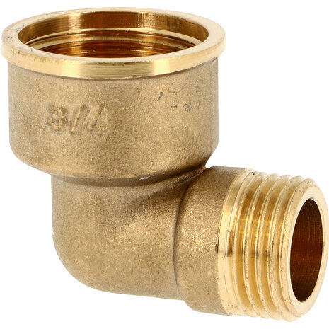 92G2015 - Messing bocht 92G 3/4" binnendraad &times; 1/2" buitendraad