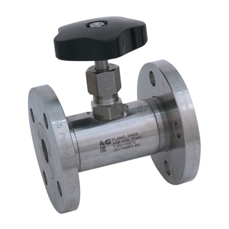 658050 61400 - 4G Ghidini RVS 316L naaldventiel, handwiel, UNI EN 1092-1 flensaansluiting, DN15, PN40