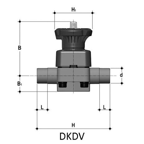 DKDV040E - PVC-U Membraanafsluiter DKDV EPDM lijmeind d40 (DN32)