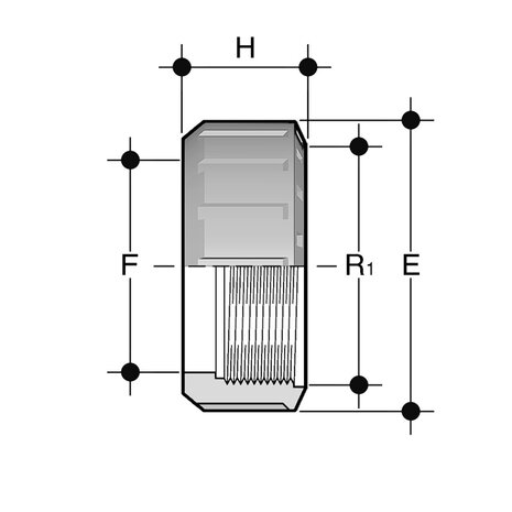 EFC200 - PVC-C Afsluitwartel EFC draadmof d40 2" (DN32)