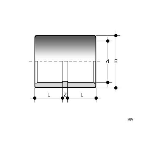 MIC040 - PVC-C Mof MIC lijmmof d40 (DN32)