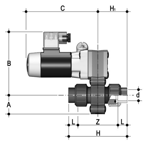 S12IV0616F024A - PVC-U Magneetventiel FKM lijmmof d16 (DN6) elektrisch 24V AC