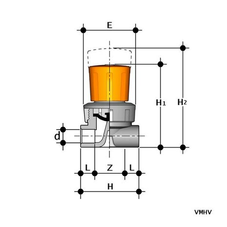 VMIV012E - PVC-U Membraanafsluiter VMIV EPDM lijmmof d12 (DN8)