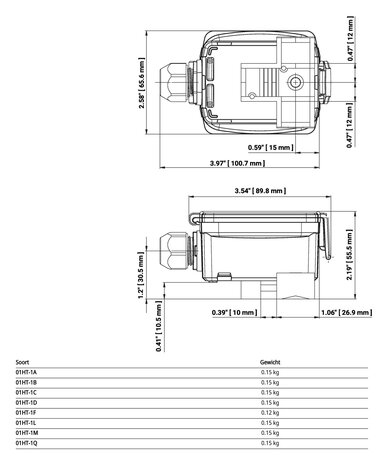 Maattekening Belimo 01HT-1F