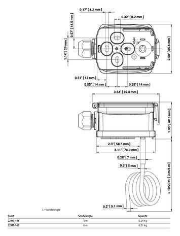 Maattekening Belimo 22MT-145