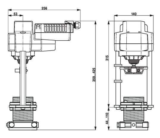 Maattekening Belimo AVK24A-3-RE