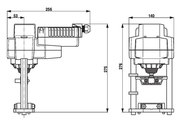 Maattekening Belimo AVK24A-MP-TPC