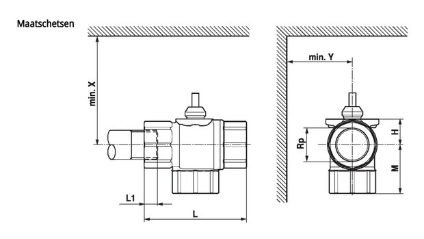 Maattekening Belimo C320Q-J