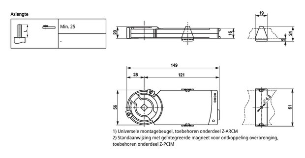 Maattekening Belimo CM24-SR-F-T-L