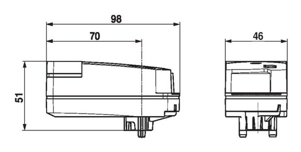 Maattekening Belimo CQD24A-SR-T