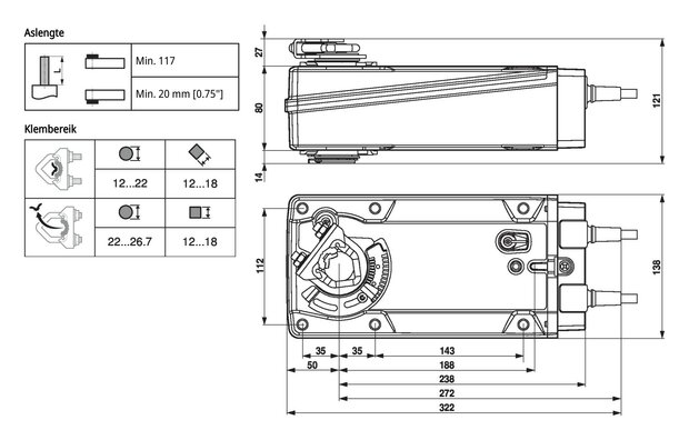 Maattekening Belimo EF24A-S2