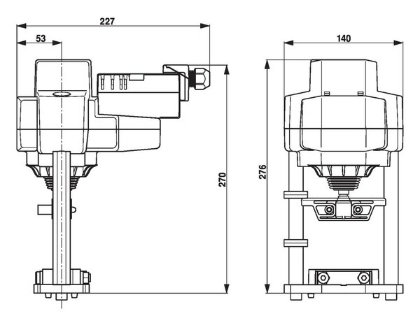Maattekening Belimo EV24A-MOD
