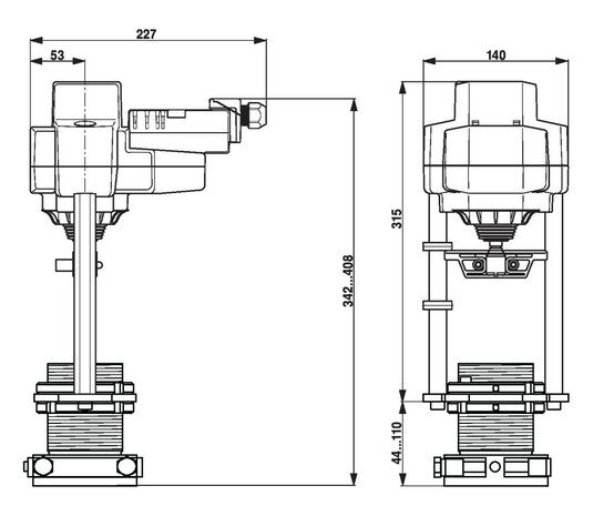 Maattekening Belimo EV24A-MP-RE
