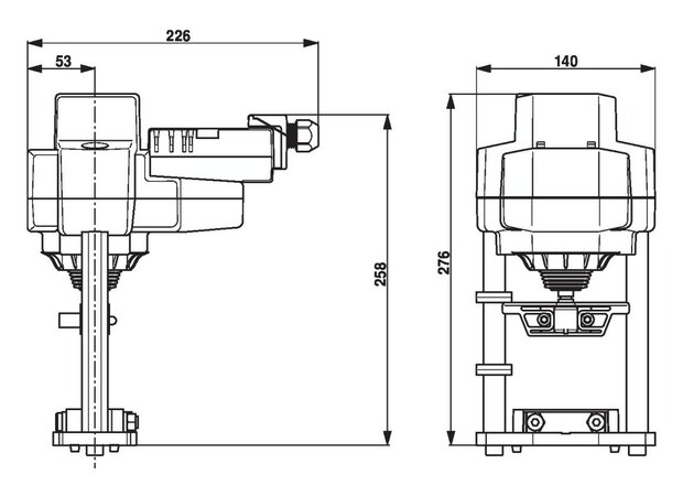 Maattekening Belimo EV24A-SZ-TPC