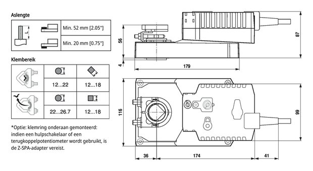 Maattekening Belimo GK24A-1