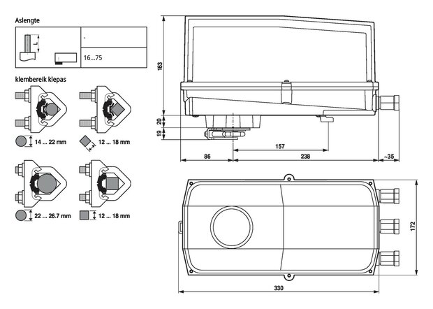 Maattekening Belimo GK24G-MP