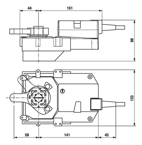Maattekening Belimo GR24A-5