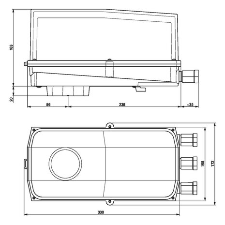 Maattekening Belimo GRC24G-MF-T-5