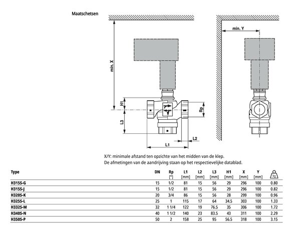 Maattekening Belimo H315S-G