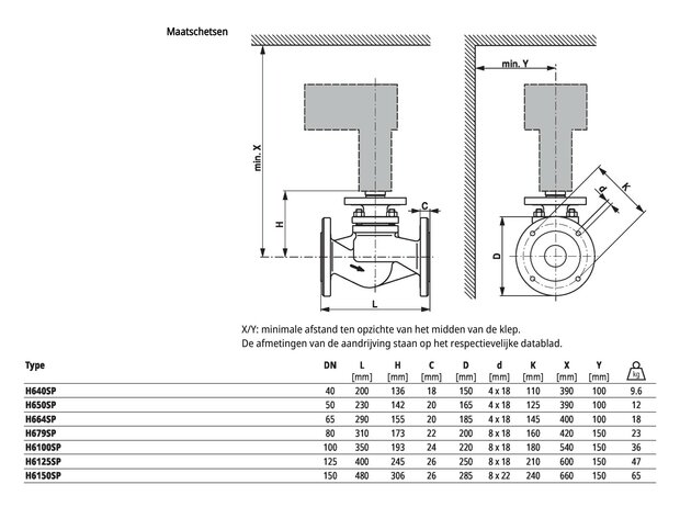 Maattekening Belimo H6100SP