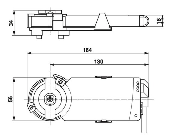 Maattekening Belimo KR24-SR