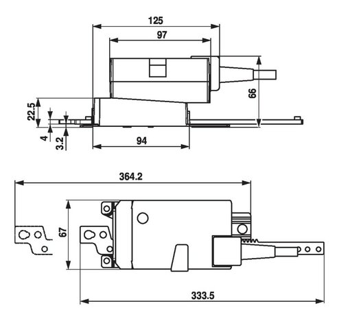 Maattekening Belimo LH24A-MOD200