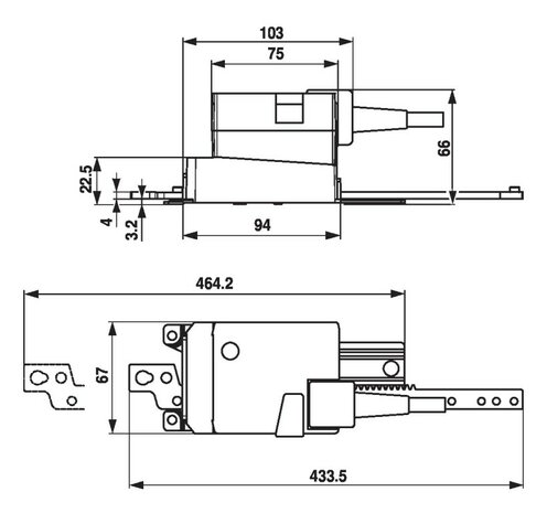 Maattekening Belimo LH24A300