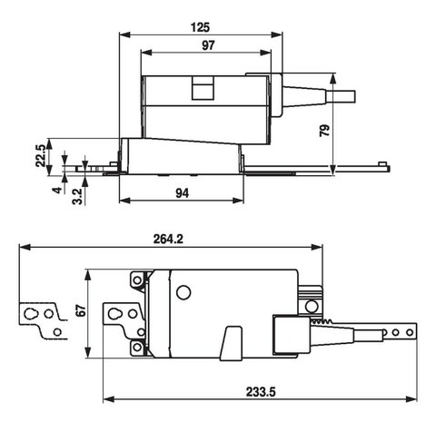 Maattekening Belimo LHQ24A-MF100