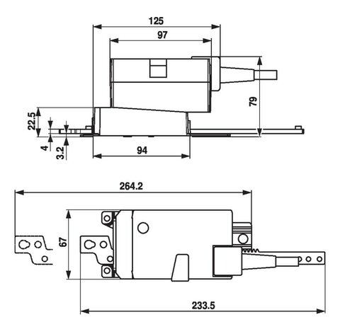 Maattekening Belimo LHQ24A-SR100