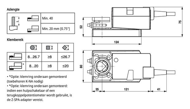 Maattekening Belimo LMQ24A