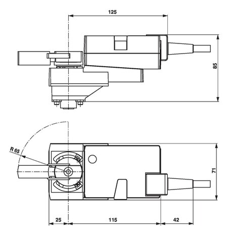 Maattekening Belimo LR24A-MP