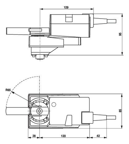 Maattekening Belimo LRQ24A-SZ