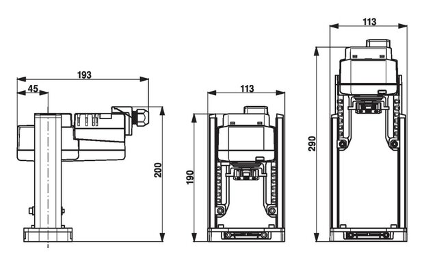 Maattekening Belimo LV230A-RE