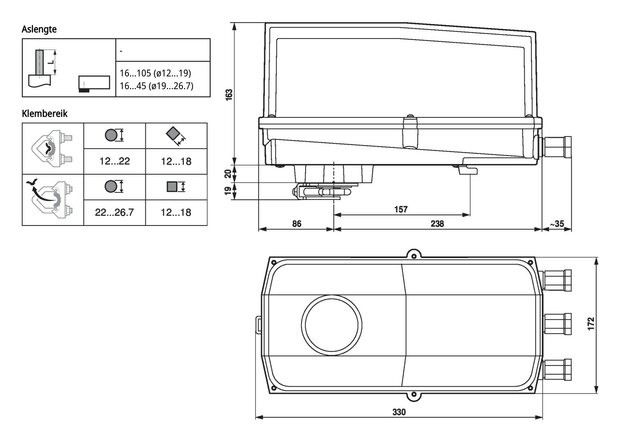Maattekening Belimo NFG-S2-L