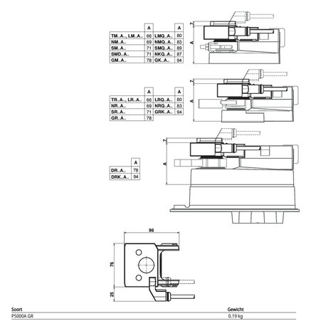 Maattekening Belimo P5000A GR