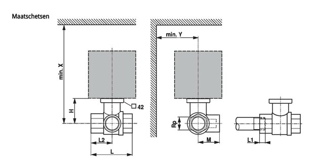Maattekening Belimo R3015-P25-S1