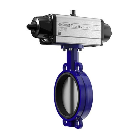 SG877XE075 - Omal Kraven vlinderklep Wafer DN200 - Pneumatisch SR - brons-aluminium disc / liner EPDM