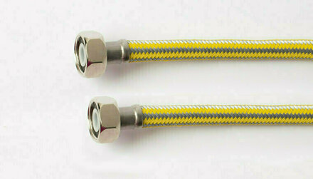 112198* - Flexibele wasmachineslang RVS DN10 3/4" binnendraad x 3/4" binnendraad