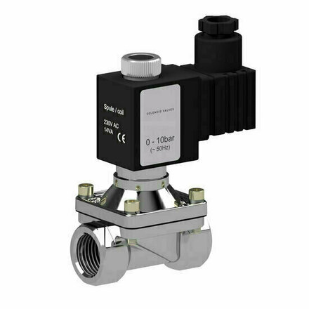 2476A4V - - RVS gecombineerd gest. magneetventiel 1/2" 0-7/16bar N.C. VITON