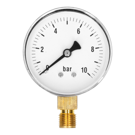 6001 - Manometer 63mm / RVS-Messing / Droog