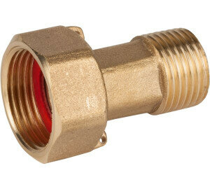 6040-05 - a2st. watermeter koppeling 1"x3/4" messing bi.x bu. incl. fiberring