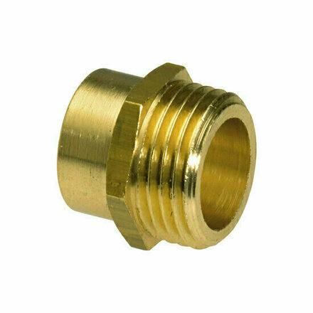 243GC1415G - messing soldeersok 243GC Ø14 koper × 1/2" buitendraad met aanslag 14,5mm