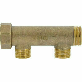 ECOMPF42 - messing modulaire verdeler 3/4" buitendraad × binnendraad, 2 uitgangen
