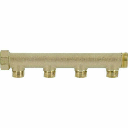 ECOMPF44 - messing modulaire verdeler 3/4" buitendraad × binnendraad, 4 uitgangen
