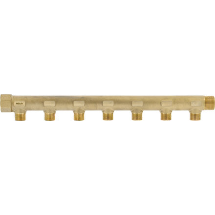 CCOMF47 - messing modulaire verdeler 3/4" buitendraad × binnendraad, 7 uitgangen