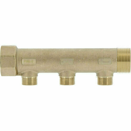 CCOMP143 - messing modulaire verdeler 1"1/4 buitendraad × binnendraad, 3 uitgangen