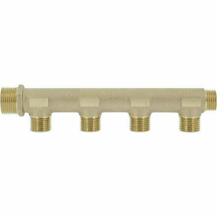 CCOMP44 - messing modulaire verdeler 3/4" buitendraad × buitendraad, 4 uitgangen