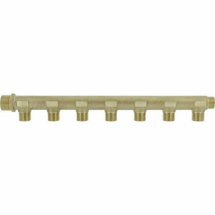 CCOMP47 - messing modulaire verdeler 3/4" buitendraad × buitendraad, 7 uitgangen