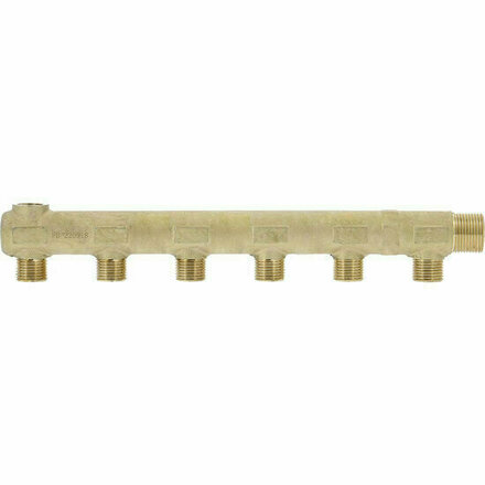 SIMPP46 - messing verdeler met aftapuitgang 3/4", 6 uitgangen